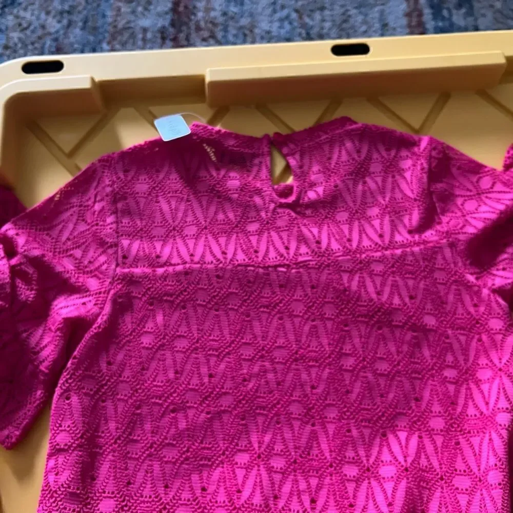 Kidpik Pink Lace Dress with attached lining